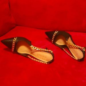 Shoedazzle 9.5 slingback chain detail mule